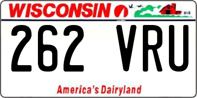 WI license plate 262VRU