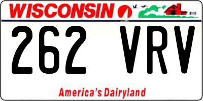 WI license plate 262VRV