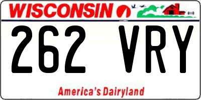 WI license plate 262VRY