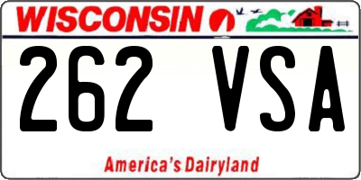 WI license plate 262VSA