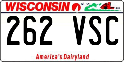 WI license plate 262VSC
