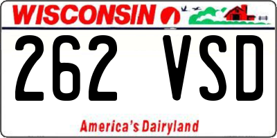 WI license plate 262VSD