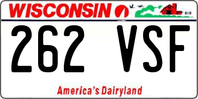 WI license plate 262VSF