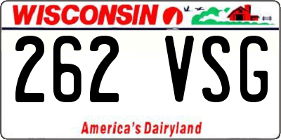 WI license plate 262VSG