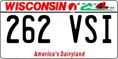 WI license plate 262VSI
