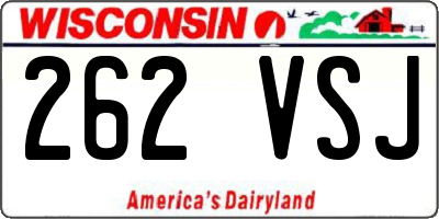 WI license plate 262VSJ