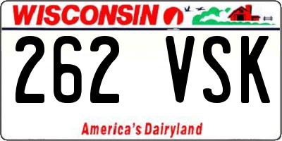 WI license plate 262VSK