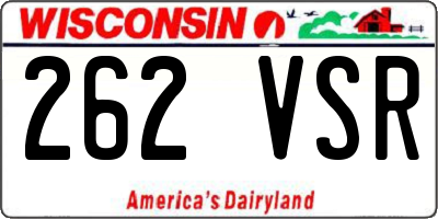 WI license plate 262VSR
