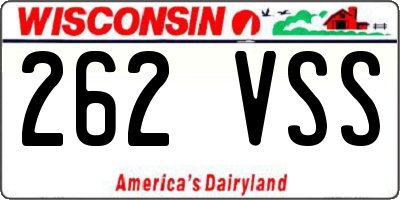 WI license plate 262VSS