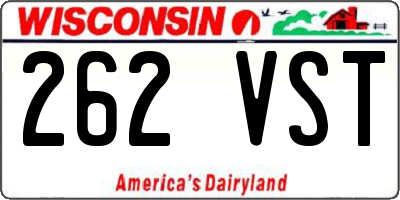 WI license plate 262VST