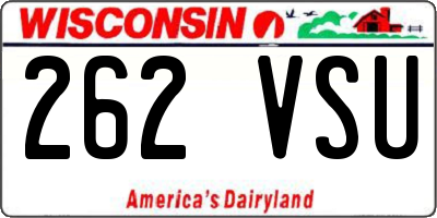 WI license plate 262VSU