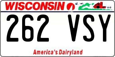 WI license plate 262VSY
