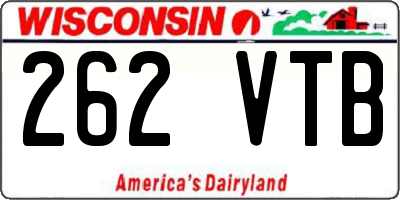 WI license plate 262VTB
