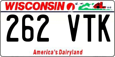 WI license plate 262VTK