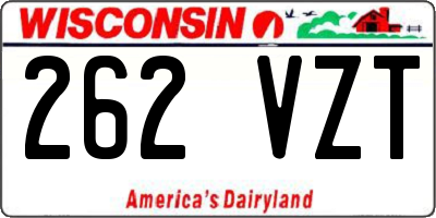 WI license plate 262VZT