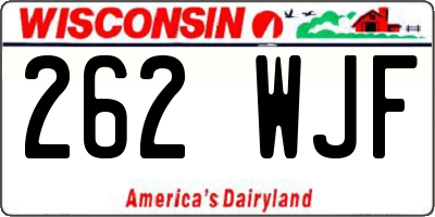WI license plate 262WJF