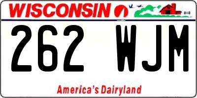 WI license plate 262WJM