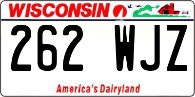 WI license plate 262WJZ