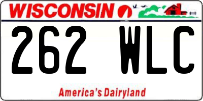 WI license plate 262WLC