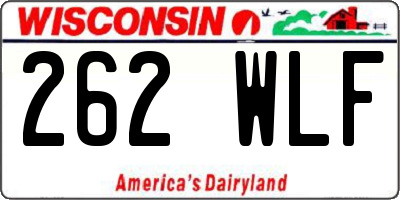 WI license plate 262WLF