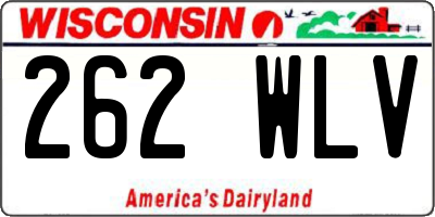 WI license plate 262WLV