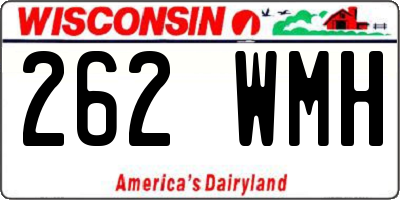 WI license plate 262WMH
