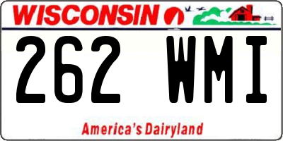 WI license plate 262WMI