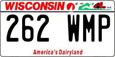 WI license plate 262WMP