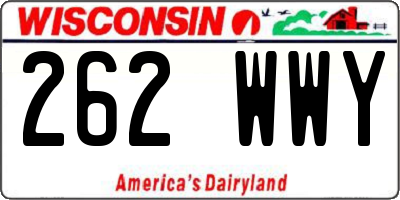 WI license plate 262WWY
