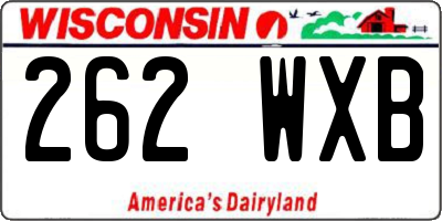 WI license plate 262WXB