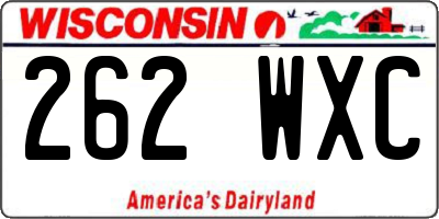 WI license plate 262WXC