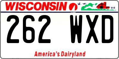 WI license plate 262WXD