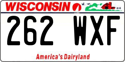WI license plate 262WXF