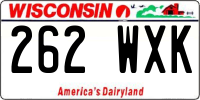 WI license plate 262WXK