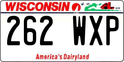 WI license plate 262WXP