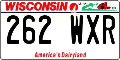 WI license plate 262WXR