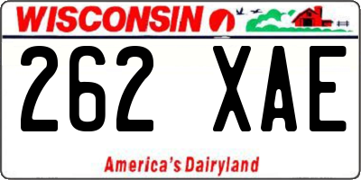 WI license plate 262XAE