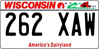 WI license plate 262XAW