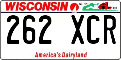 WI license plate 262XCR