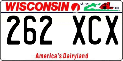 WI license plate 262XCX