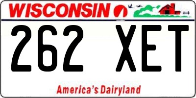 WI license plate 262XET