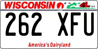WI license plate 262XFU