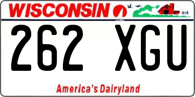 WI license plate 262XGU