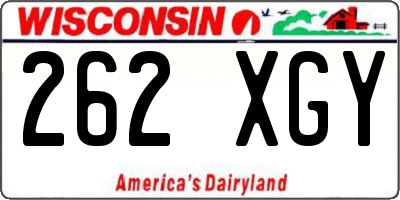 WI license plate 262XGY