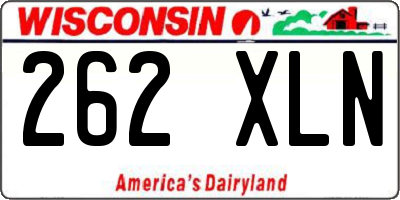 WI license plate 262XLN