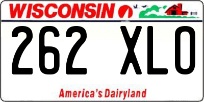 WI license plate 262XLO