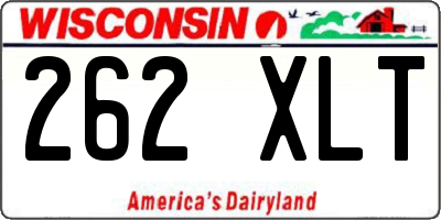 WI license plate 262XLT