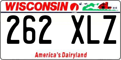 WI license plate 262XLZ