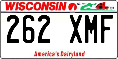 WI license plate 262XMF