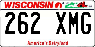 WI license plate 262XMG